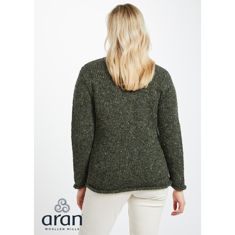 Donegal Tweed Ladies Cardigan Green